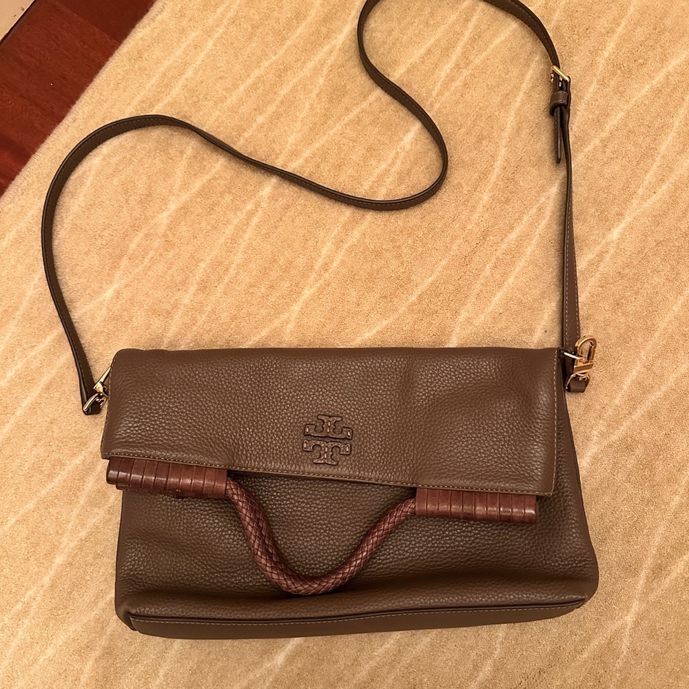 Tory Burch Olive Leather Crossbody Bag